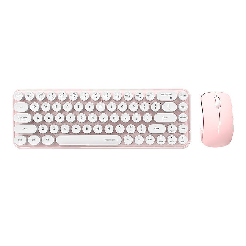 Wireless keyboard + mouse set MOFII Bean 2.4G (White-Pink) Wireless keyboard + mouse set MOFII Bean 2.4G (White-Pink)