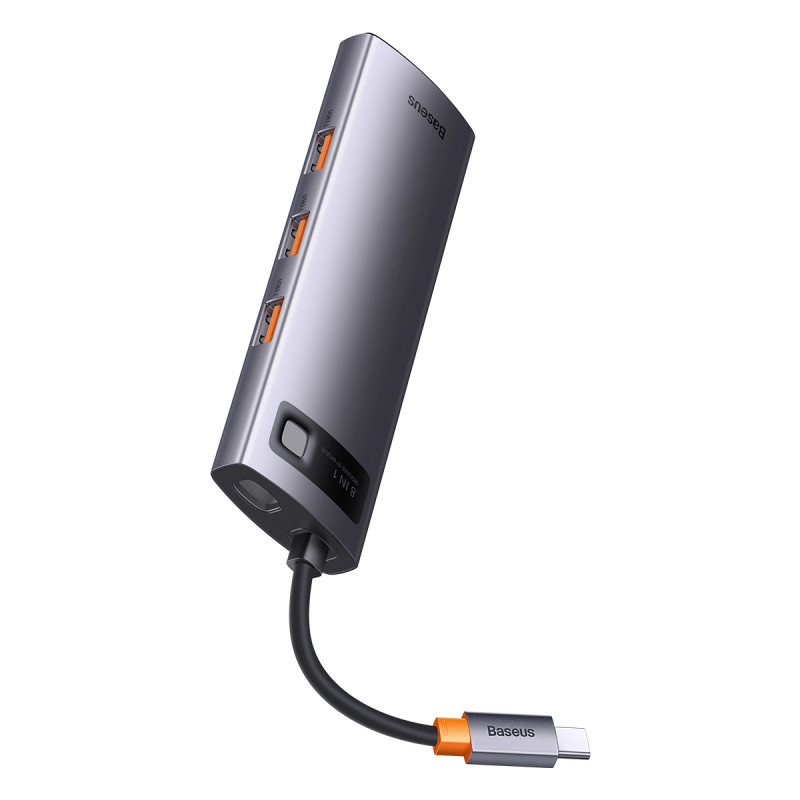 Hub 8in1 Baseus StarJoy Series, USB-C to 3x USB 3.1 + HDMI + USB-C PD + RJ45 + microSD/SD Hub 8in1 Baseus StarJoy Series, USB-C to 3x USB 3.1 + HDMI + USB-C PD + RJ45 + microSD/SD