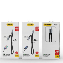 USB-C to USB-C Dudao 100W PD 0.23m cable (black)