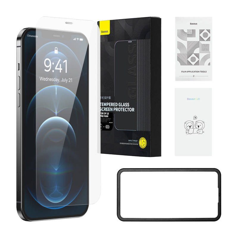 Baseus Schott iPhone 12 Pro Max HD Üvegfólia porálló bevonattal, 0.3 mm Baseus Schott iPhone 12 Pro Max HD Üvegfólia porálló bevonattal, 0.3 mm
