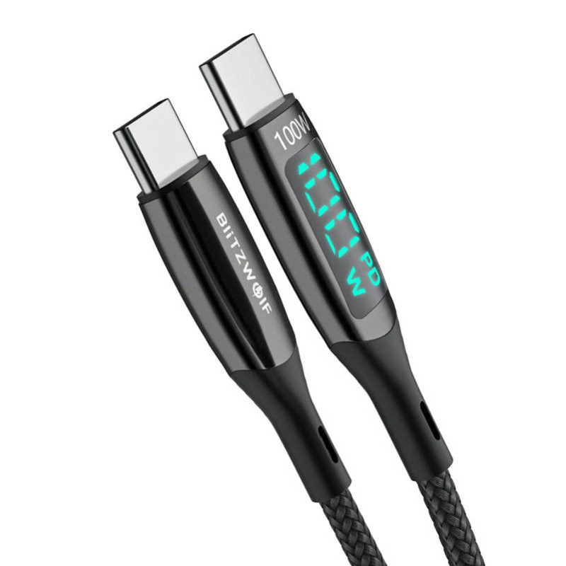 Blitzwolf BW-TC23 USB-C cable to USB-C, 100W 1.8m (black) Blitzwolf BW-TC23 USB-C cable to USB-C, 100W 1.8m (black)