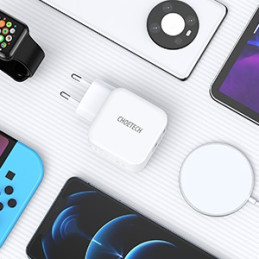Choetech PD40W Hálózati 2x USB-C Töltő - Fehér (40W)