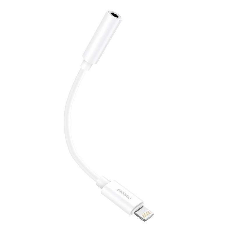 Audio cable 3.5mm jack to iPhone Foneng BM20 (white) Audio cable 3.5mm jack to iPhone Foneng BM20 (white)