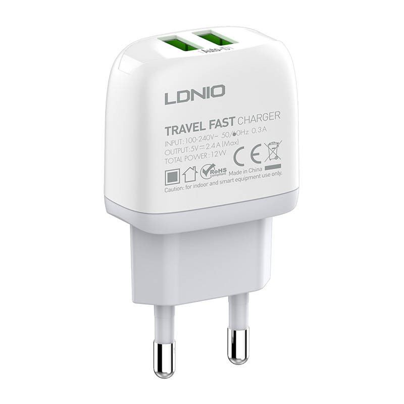 Wall charger LDNIO A2219 2USB + USB-C cable Wall charger LDNIO A2219 2USB + USB-C cable