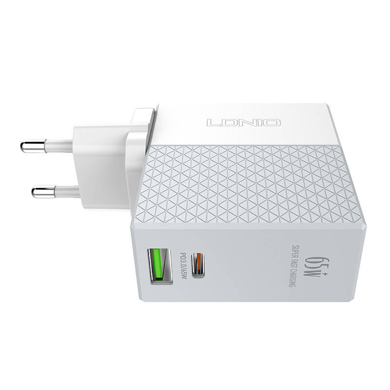 Wall charger LDNIO A2620C USB, USB-C 65W + USB-C - USB-C cable Wall charger LDNIO A2620C USB, USB-C 65W + USB-C - USB-C cable