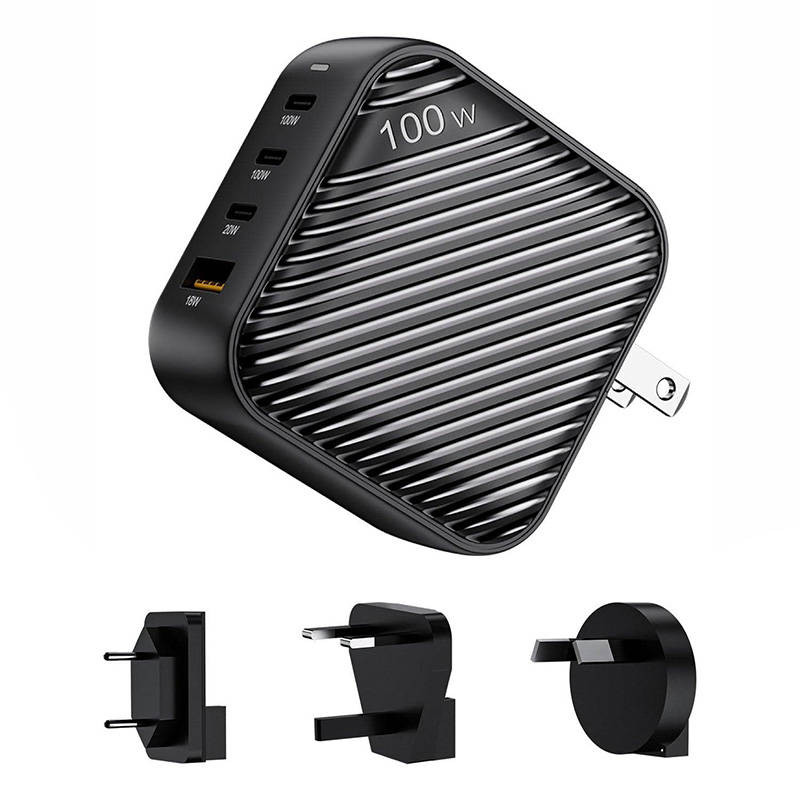 INVZI GanHub 3x USB-C + USB wall charger, 100W, EU/UK/AU/US (black) INVZI GanHub 3x USB-C + USB wall charger, 100W, EU/UK/AU/US (black)
