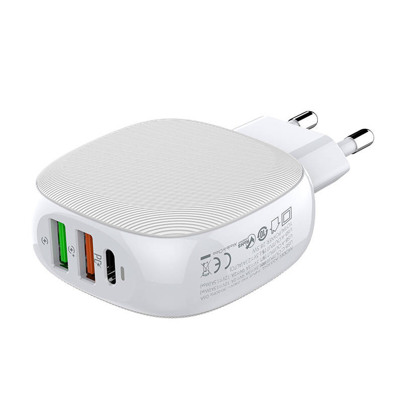 Wall charger LDNIO A3510Q, 2x USB + USB-C, PD + QC 3.0, 32W (white) Wall charger LDNIO A3510Q, 2x USB + USB-C, PD + QC 3.0, 32W (white)