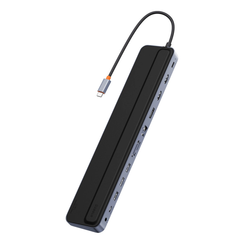 Baseus EliteJoy Gen2 12 az 1-ben HUB, USB-C + 2xHDMI + 3xUSB 3.0 + PD + DP + SD/TF + RJ45 + USB-C + 3.5mm (sötétszürke) Baseus EliteJoy Gen2 12 az 1-ben HUB, USB-C + 2xHDMI + 3xUSB 3.0 + PD + DP + SD/TF + RJ45 + USB-C + 3.5mm (sötétszürke)