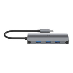 Hub 6w1 USB-C do 3x USB, USB-C, SD Card, Micro SD Card Cygnett SlimMate 100W (grey)
