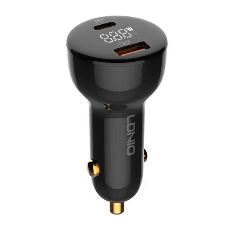 LDNIO C101 Car Charger, USB + USB-C, 100W + USB-C to USB-C Cable (Black) LDNIO C101 Car Charger, USB + USB-C, 100W + USB-C to USB-C Cable (Black)