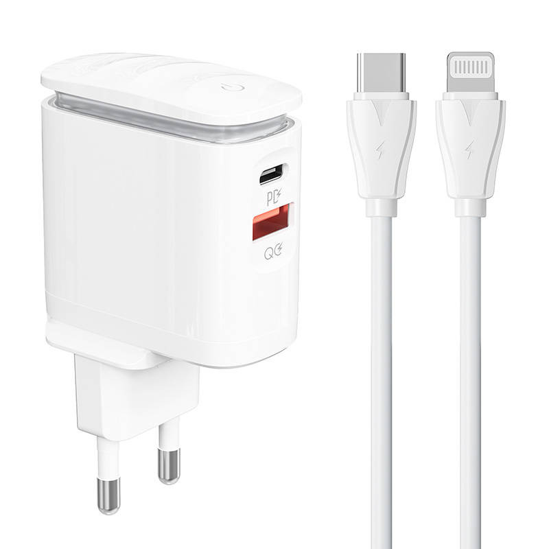 Wall charger LDNIO A2423C USB, USB-C + USB-C - Lightning cable Wall charger LDNIO A2423C USB, USB-C + USB-C - Lightning cable