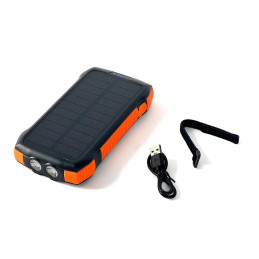 Choetech B567 Solar power bank with inductive charging 3x USB  20000mAh 20W / QC 18W / Qi 10W (black-orange)