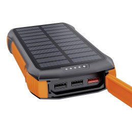 Choetech B567 Solar power bank with inductive charging 3x USB  20000mAh 20W / QC 18W / Qi 10W (black-orange)