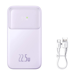 Powerbank Baseus Comet with USB to USB-C cable, 10000mAh, 22.5W (purple)