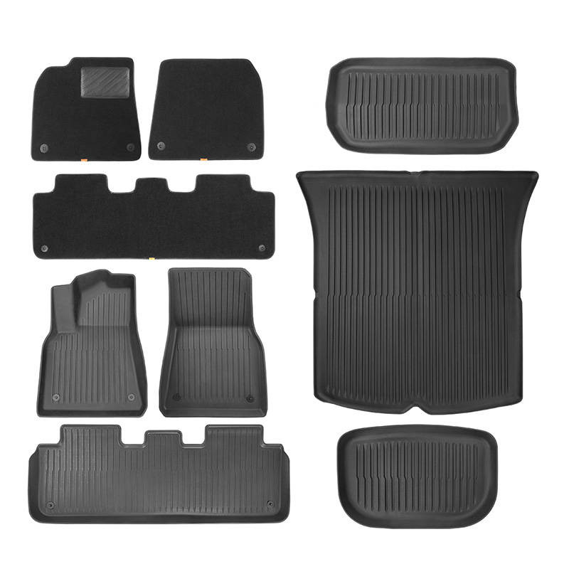 9-Piece Floor Mat for Tesla Y Baseus T-Space Series (black velvet)