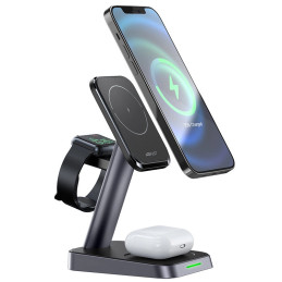3-in-1 wireless charger Acefast E3 7.5W, MagSafe (black)
