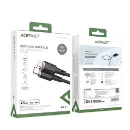 Cable USB-C to Lightining Acefast C2-01, 30W, MFi, 1.2m (black)