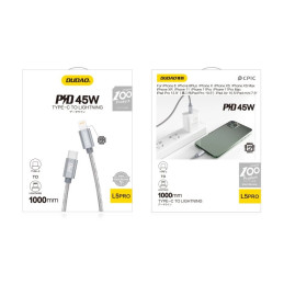 USB-C to Lightning cable Dudao L5Pro PD 45W, 1m (gray)