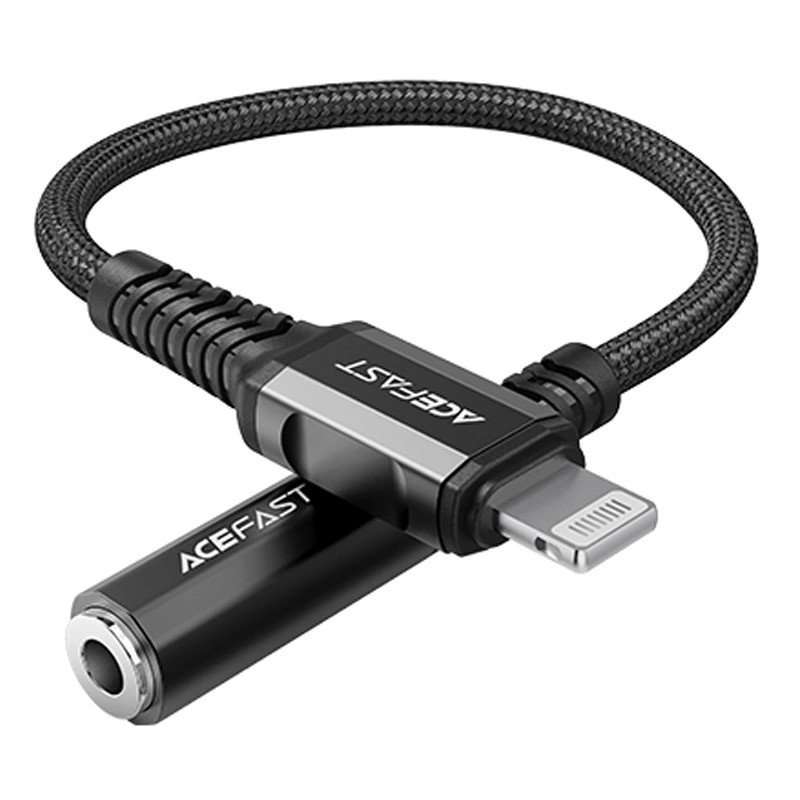 Adapter Lightning to mini jack 3,5mm Acefast C1-05 18cm (black)