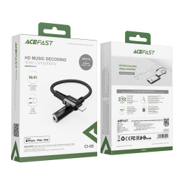 Adapter Lightning to mini jack 3,5mm Acefast C1-05 18cm (black)