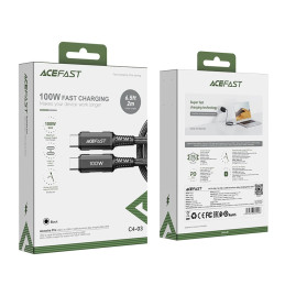 Cable USB-C to USB-C Acefast C4-03, 100W, 2m (black)