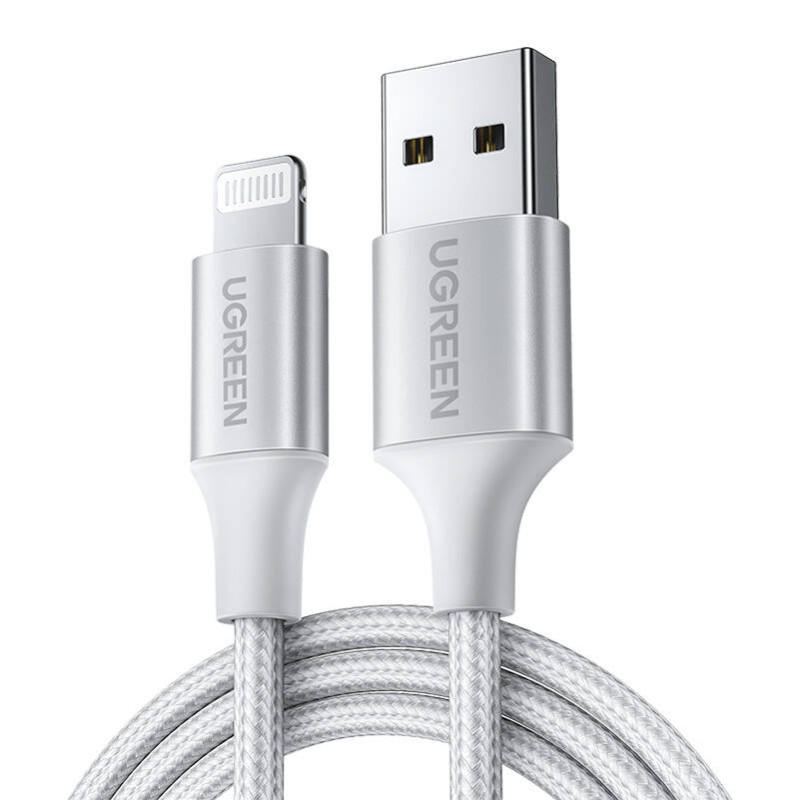 UGREEN 2.4A US199 Lightning USB kábel, 1.5m (ezüst) UGREEN 2.4A US199 Lightning USB kábel, 1.5m (ezüst)