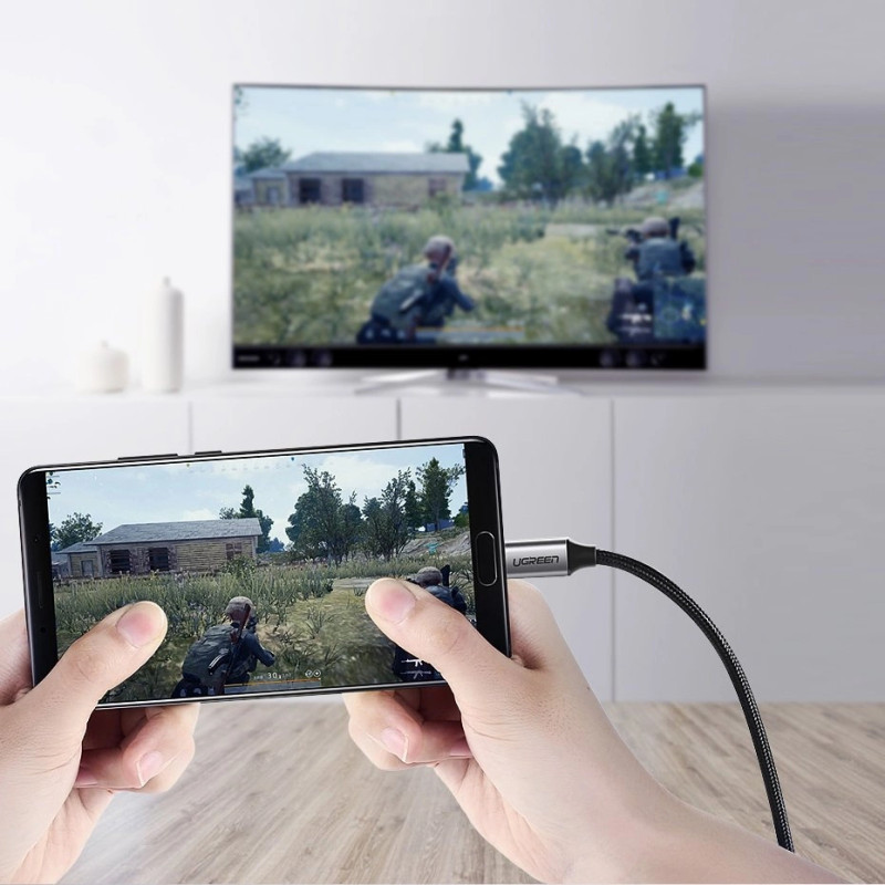 UGREEN 4K UHD 1,5 m-es USB-C-HDMI kábel (fekete) UGREEN 4K UHD 1,5 m-es USB-C-HDMI kábel (fekete)