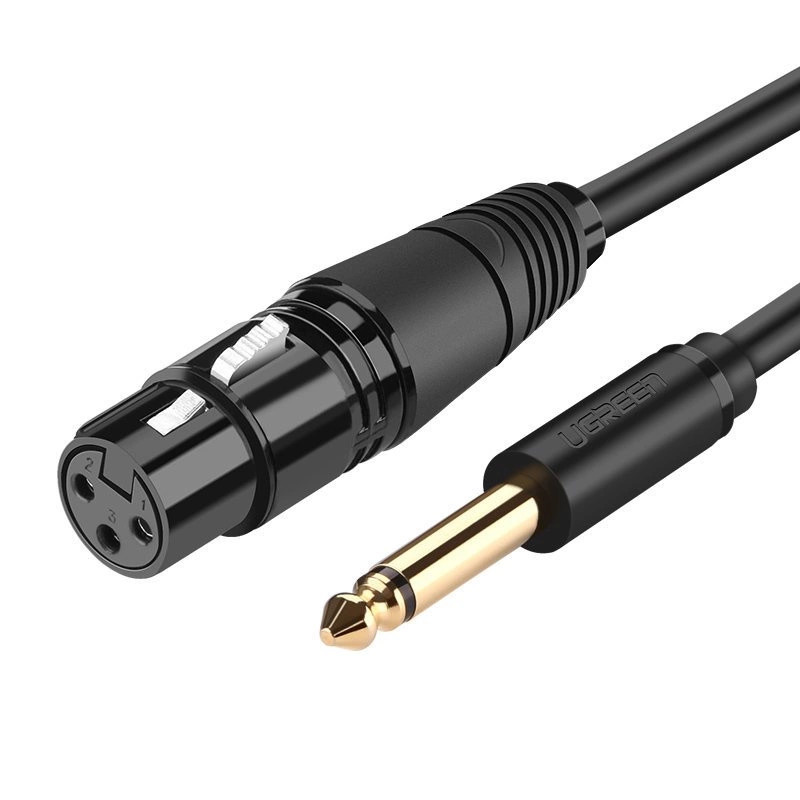 UGREEN AV131 XLR anya-6,35 jack dugós kábel - 2 m (fekete) UGREEN AV131 XLR anya-6,35 jack dugós kábel - 2 m (fekete)