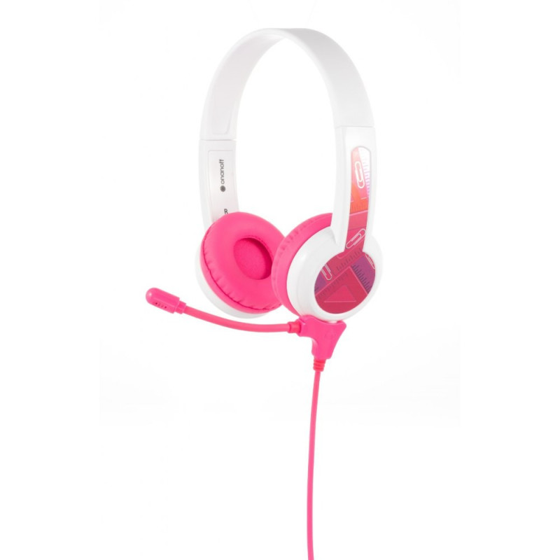 Wired headphones for kids BuddyPhones School+ (pink)